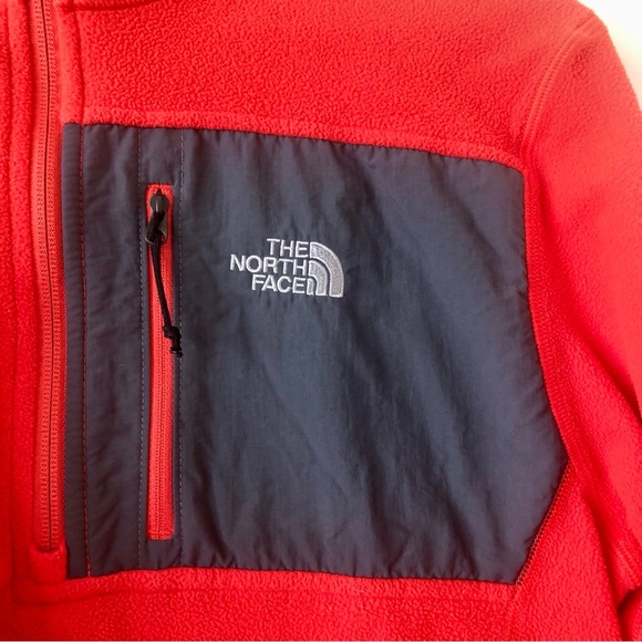 North Face Men’s Small Orange Quarter Zip Fleece Pullover - Picture 3 of 7